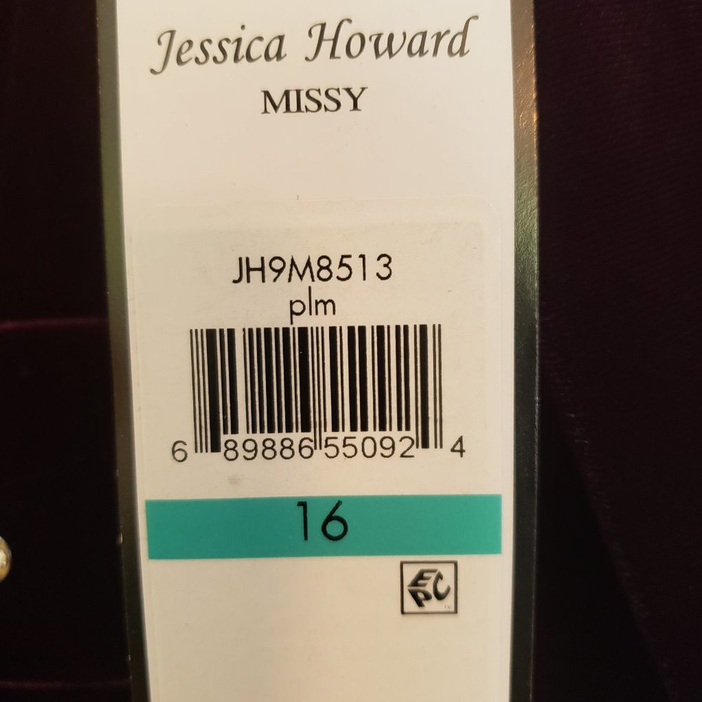 Jessica Howard JH9M8513 Plum Stretch Velvet Side Ruched Embellished Sheath Dress - Picture 2 of 10